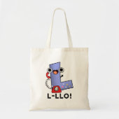 L-llo grappige brief L Pun Tote Bag (Voorkant)