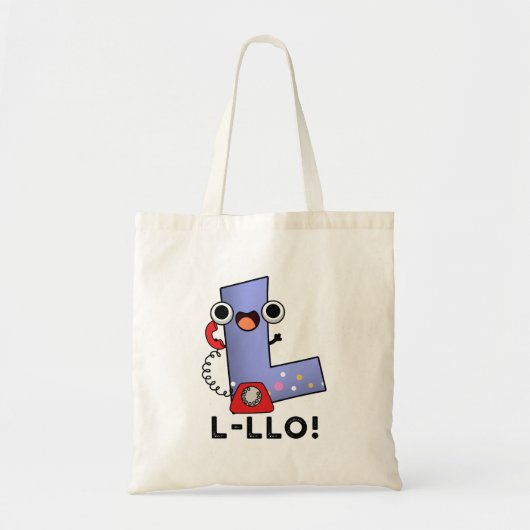 L-llo grappige brief L Pun Tote Bag (Voorkant)