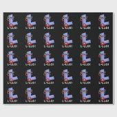 L-llo Grappige Letter L Pun Dark BG Cadeaupapier (Vlak)