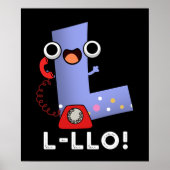 L-llo Grappige Letter L Pun Dark BG Poster (Voorkant)