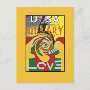 l Love Hillary USA President Stronger Together red Briefkaart