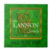 L "Luck of the Irish" Family Custom Monogram Tile Tegeltje (Voorkant)