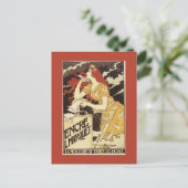 L. Marquet Ink Red-Headed Voman & Harp Briefkaart (Staand voorkant)