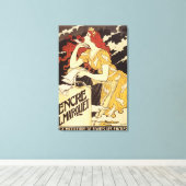 L. Marquet Ink Red-Headed Voman & Harp Canvas Afdruk (Insitu (Houten vloer))