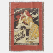 L. Marquet Ink Red-Headed Voman & Harp Deken (Voorkant Verticaal)