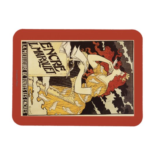 L. Marquet Ink Red-Headed Voman & Harp Magneet (Horizontaal)