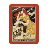 L. Marquet Ink Red-Headed Voman & Harp Magneet (Verticaal)