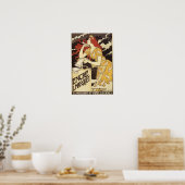 L. Marquet Ink Red-Headed Voman & Harp Poster (Keuken)