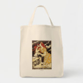L. Marquet Ink Red-Headed Voman & Harp Tote Bag (Voorkant)