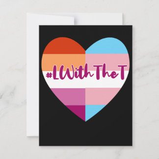 L Met de T - lesbiennes steun trans-rechten LGBTQ Feestdagenkaart