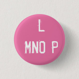 'L MNOP' Alfabet Collectibel (#12) Ronde Button 3,2 Cm