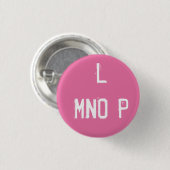 "L MNOP" Alfabet Collectible (#12) Ronde Button 3,2 Cm (Voorkant /achterkant)