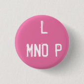"L MNOP" Alfabet Collectible (#12) Ronde Button 3,2 Cm (Voorkant)