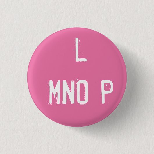 "L MNOP" Alfabet Collectible (#12) Ronde Button 3,2 Cm (Voorkant)