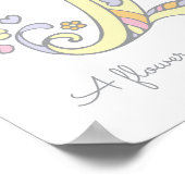 L monogram art Lily meisjes naam poster (Hoek)