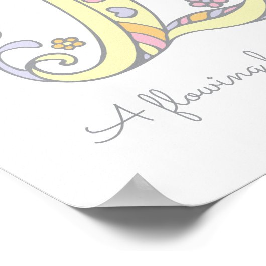 L monogram art Lynn meisjes naam poster (Hoek)