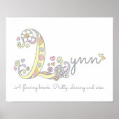 L monogram art Lynn meisjes naam poster (Voorkant)