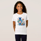 L Monogram  bloemontwerp T-shirt (Voorkant volledig)
