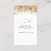 L Monogram Bourgogne Bloemen en Gouden Glitter Visitekaartje (Achterkant)