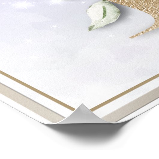 L Monogram Burgundy Floral Poster (Hoek)