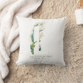 L Monogram Elegante Gouden Groene Familienaam Kussen (Deken)