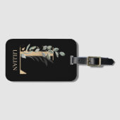 L Monogram Floral Aangepast Bagagelabel (Voorkant (horizontaal))