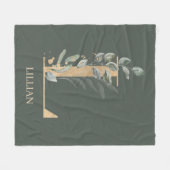 L Monogram Floral Aangepast Fleece Deken (Voorkant (Horizontaal))