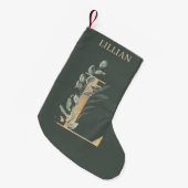 L Monogram Floral Aangepast Kleine Kerstsok (Voorkant (Hangend))