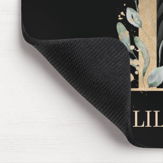 L Monogram Floral Aangepaste Muismat (Hoek)