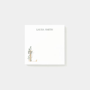 L Monogram Floral Aangepaste Post-it Opmerkingen Post-it® Notes