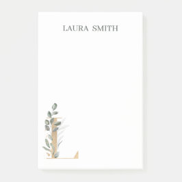 L Monogram Floral Aangepaste Post-it Opmerkingen Post-it® Notes