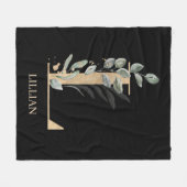 L Monogram Floral Aangepaste Vliegtuigbank Fleece Deken (Voorkant (Horizontaal))