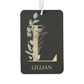 L Monogram Floral Personalized Air Freshener Luchtverfrisser (Achterkant)