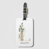 L Monogram gepersonaliseerd Bagagelabel (Voorkant (verticaal))