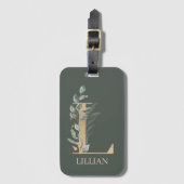 L Monogram gepersonaliseerd Bagagelabel (Voorkant (verticaal))