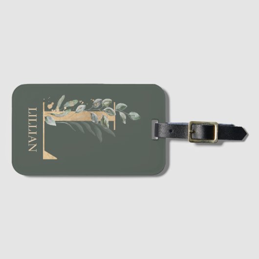 L Monogram gepersonaliseerd Bagagelabel (Voorkant (horizontaal))