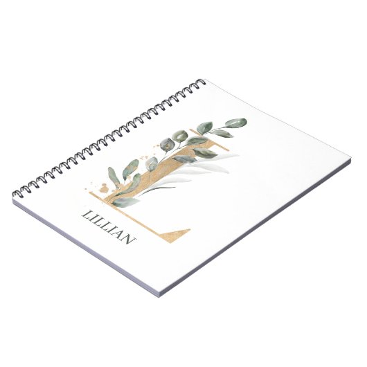 L Monogram gepersonaliseerd Notitieboek (Linkerzijde)