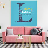 L Monogram Initiaal Bar Bat Mitzvah Inlogbord Canvas Afdruk (Insitu (Woonkamer))