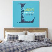 L Monogram Initiaal Bar Bat Mitzvah Inlogbord Canvas Afdruk (Insitu (Slaapkamer))