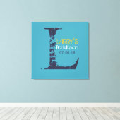 L Monogram Initiaal Bar Bat Mitzvah Inlogbord Canvas Afdruk (Insitu (Houten vloer))