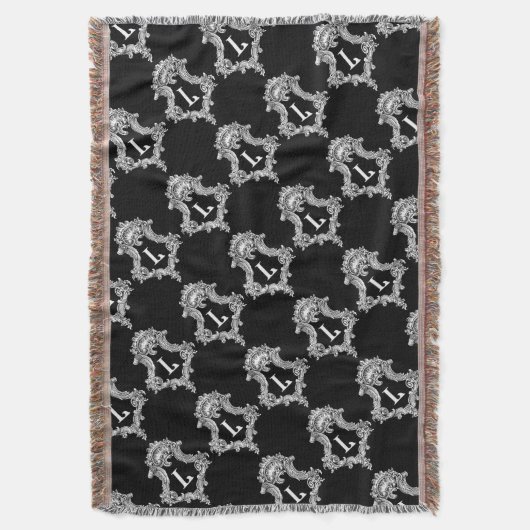 L Monogram Initiaal Drow Blanket Deken (Voorkant Verticaal)