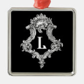 L Monogram Initiaal Metalen Ornament (Voorkant)