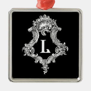 L Monogram Initiaal Metalen Ornament
