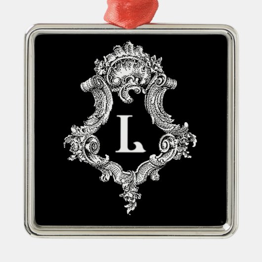 L Monogram Initiaal Metalen Ornament (Voorkant)
