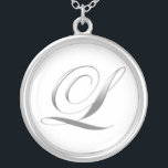 L Monogram Ketting van afstammeling<br><div class="desc">Elegant Silvery Monogram L Pendant Ketting.</div>