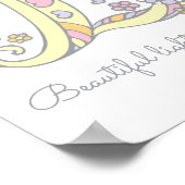 L monogram kunst Lucinda meisjes naam poster (Hoek)