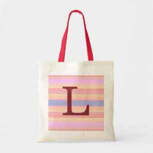 L : Monogram L ZomerStripes Fun Canvas tas