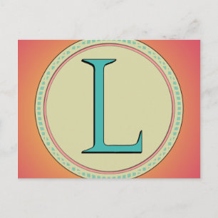 L MONOGRAM LETTER BRIEFKAART