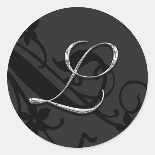 L Monogram Letter Wedding Envelope Seal Sticker (Voorkant)