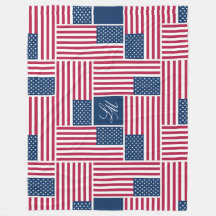 L Monogram Patriottische Amerikaanse Vlag American
